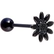 Black Flower Anodized Titanium Barbell
