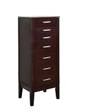 Contemporary Jewelry Armoire (Dark Espresso) (42"H x 16"W x 13.13"D)