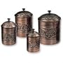 Old Dutch Set of 4 Antique Embossed Canister