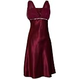 Satin Chiffon Prom Dress Holiday Formal Gown Bridesmaid Crystals Knee-Length Junior Plus Size