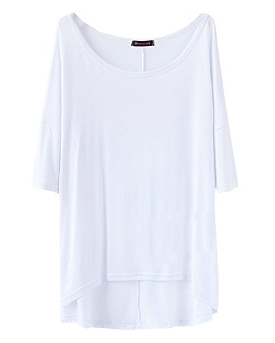 Shawhuaa Womens Loose Short Sleeve High-Low Hem T-shirt Tee