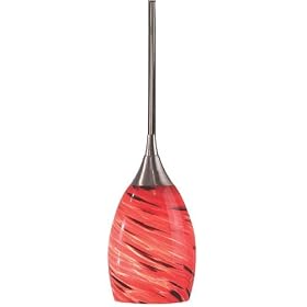 Kenroy Home Medici Brushed Steel w  Lava Glass Mini Pendant by Kenroy