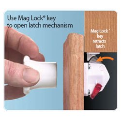 Childrens Toyshop  Toys : Magnetic Cupboard Drawer Locks - 4 locks, 1 key