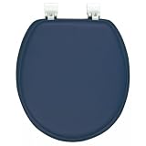 GINSEY CLASSIQUE ELONGATED CUSHION SOFT PADDED TOILET SEAT - NAVY BLUE