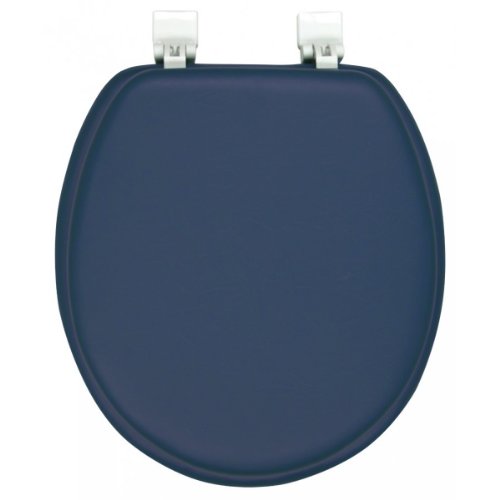 GINSEY CLASSIQUE ELONGATED CUSHION SOFT PADDED TOILET SEAT - NAVY BLUE