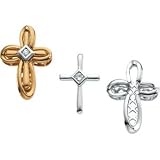 14K White Gold Diamond Unity Cross Pendant - Complete Set (0.06 ctw, G-H, SI1)