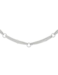 Sterling Silver 18in Polished Multi-Strand Fancy Circle Necklace