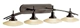 Umber Glass Four Light Bathroom Light Fixture