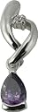 R&T - 90320 - Pendentif Pendant Femme - Argent 925/1000 - 1.30Gr - Oxydes de Zirconium Violets