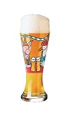 Weizen Beer Glass, Sunflower, Designer Color Enamel w/ Matching Drink Coaster in Gift Box