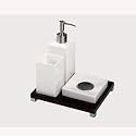 LUXURY City 3pc Square Solid Wood / Metal Square Accessory Set Collection by Roper Rhodes