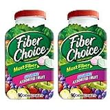 Fiber Choice Fiber Supplement, Sugar-Free Assorted Fruit Chewable Tablets, 90-Count Bottles (Pack of 2)