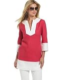 MICHAEL Michael Kors Woman Three-Quarter-Sleeve Banded-Trim Tunic