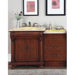 53 Bathroom Onyx Top LED Light Single Sink Vanity 723-53 by MASTER FAUCET