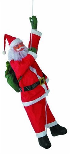 kletternder Weihnachtsmann am Seil 30cm