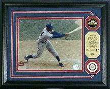 Highland Mint Chicago Cubs Ernie Banks Photo Mint w/ 2 24KT Gold Coins