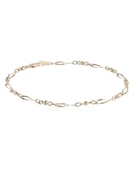 Duragold 14k Yellow Gold Bead and Twist Link Anklet, 9.5"