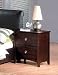 Contemporary Style Cherry Brown Finish Wood Night Stand w/2 Drawers