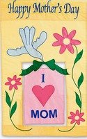 I Love Mom Mini Flag