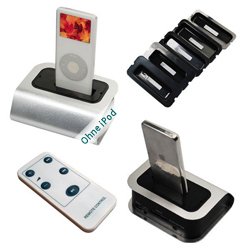 PEDEA Dockingstation / Cradle with remote controls - Apple iPhone 2G / iPod 3G 4G 5G / iPod Classic / iPod Mini / iPod nano / iPod Photo / iPod Touch