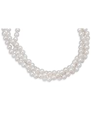 Multistrand Cultured Freshwater Pearl Necklace, Sterling Silver
