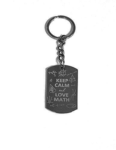 keep calm and love math metal ring key chain keychain