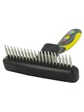 Kakadu Pet Flexi Undercoat Rake Grooming Tool, Rotating Teeth Dog Rake, Large with Short Pins