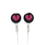 mibuds ear buds accessory Pink Black Broken Heart