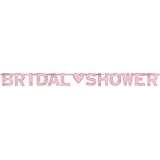 Amscan Bridal Shower - Large Foil Letter Banner, 6' x 6-1/4", Pink