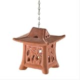 Terra Cotta Tealight Pagoda with Realistic Flickering LED Candle