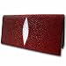 Stingray Wallets - Stingray Leather Bi-Fold Wallet in Burgundy