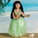 Beautiful 16 PORCELAIN Hawaiian HULA GIRL Doll/Collectible Doll/LUAU Grass Skirt/MOVEABLE Arms/LEGS/NEW in Box