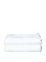W.H.Y.T.E Set Toalla De Baño 2 Uds. (Blanco/Gris Perla)