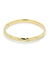 14K Yellow Gold 5mm Diamond Cut 1.75 Diameter Adjustable Bangle Bracelets