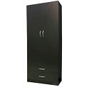 Furniture online: Home Source Industries RL12224 Wardrobe with 2-Door and 2-Drawer, Black