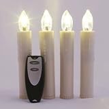 Set of 4 Battery Operated LED Flameless Taper Candles with Remote and Removable Clips: By LampLust