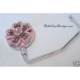 Jeweled Purse Hanger-Pink Flower