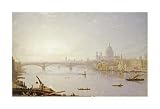 Southwark Bridge and St. Paul's Cathedral By George fennel Robson. ART PRINT Size: 26 x 17.625 Inches