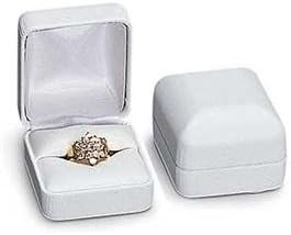 WHITE FAUX LEATH RING BX