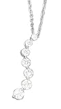 14K White-Gold Journey Designer Hand-Crafted Pendant, Enhanced with Pave Set Diamonds, Sliding on a 16'' Cable-Chain Necklace.(GH-Color. SI-Clarity, c.t.t.w 0.75CT)