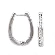 14k White Gold & Diamond Channel-Set Oval Hoop Earrings (0.50ctw)