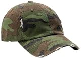Upscale Trend Right Distressed 100% Cotton Hat Cap - Camo