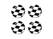 Checkered Flag - Racing NASCAR - Wheel Center Cap 3D Domed Set of 4 Stickers Badges