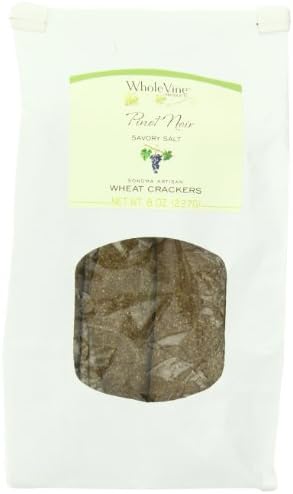 WholeVine Wheat Crackers, Pinot Noir Savory Salt, 8 Ounce