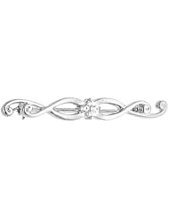 14K White Gold Diamond Brooch - 0.08 Ct. -- LIFETIME WARRANTY