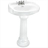 World Imports Elizabethan Classics ABP4WH Aberdeen Petite 4In Centers Pedestal Lavatory, White