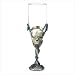 Medieval Pewter Skull Skeletons Glass Goblet