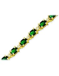 Emerald and Diamond Bracelet in 14kt Yellow Gold