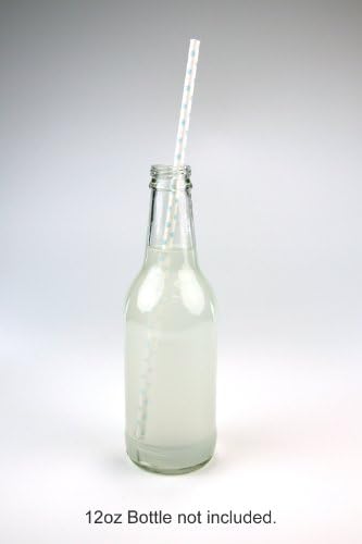 Paper Straws 10" - Pack of 25 Light Blue Small Dot by Retro Sally