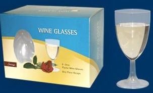 Sovereign 1-Piece 8oz Plastic Wine Glasses 16 Count